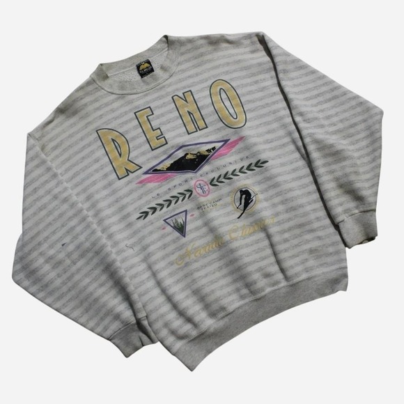 Other - Mens Vintage 90s H.L. Miller Reno Skiing Striped Crewneck Sweatshirt